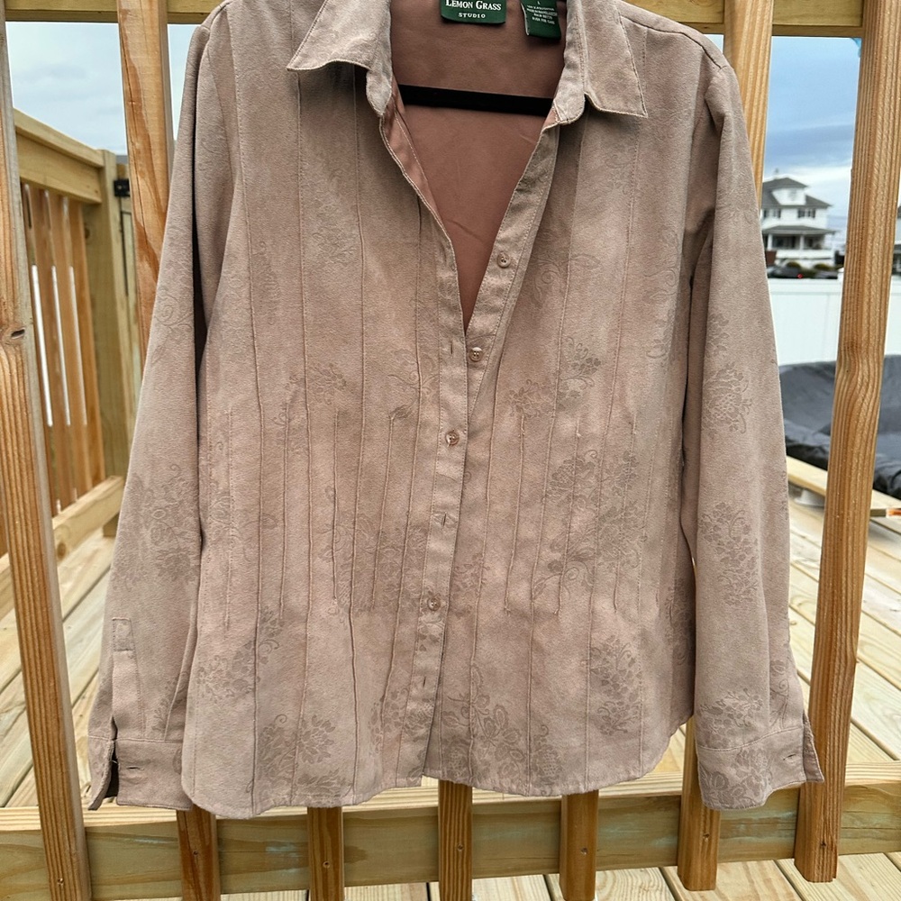 Linen Casual Women's Button Down Shirt - Brown